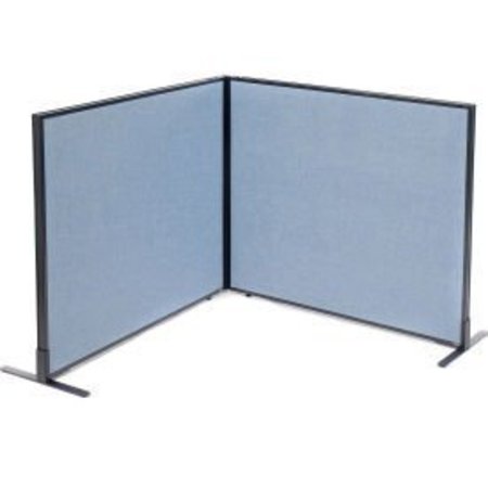 GLOBAL EQUIPMENT Interion    Freestanding 2-Panel Corner Room Divider, 48-1/4"W x 42"H Panels, Blue 695030BL